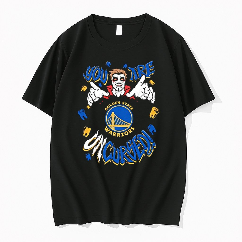 Original Wwe Drops Danhausen X Golden State Warriors You Are Uncursed Vampire Tshirts