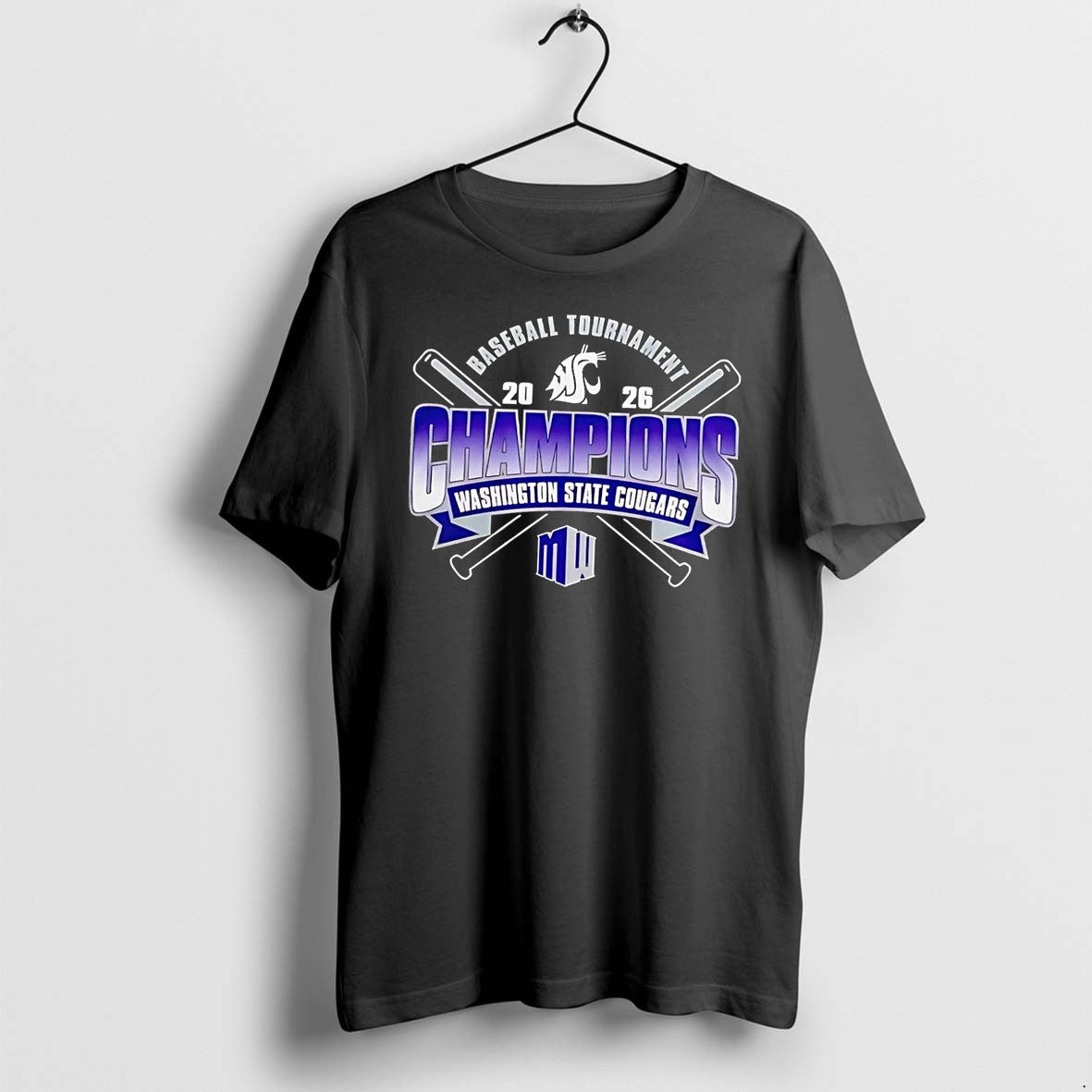 Original Washington State Cougars 2026 Baseball Tournament Champions Mw Black Tshirts