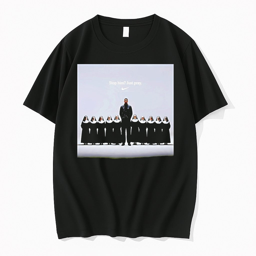 Original Wemby Victor Wembanyama Nun Stop Him Just Pray Nike Logo Tshirts Jpg