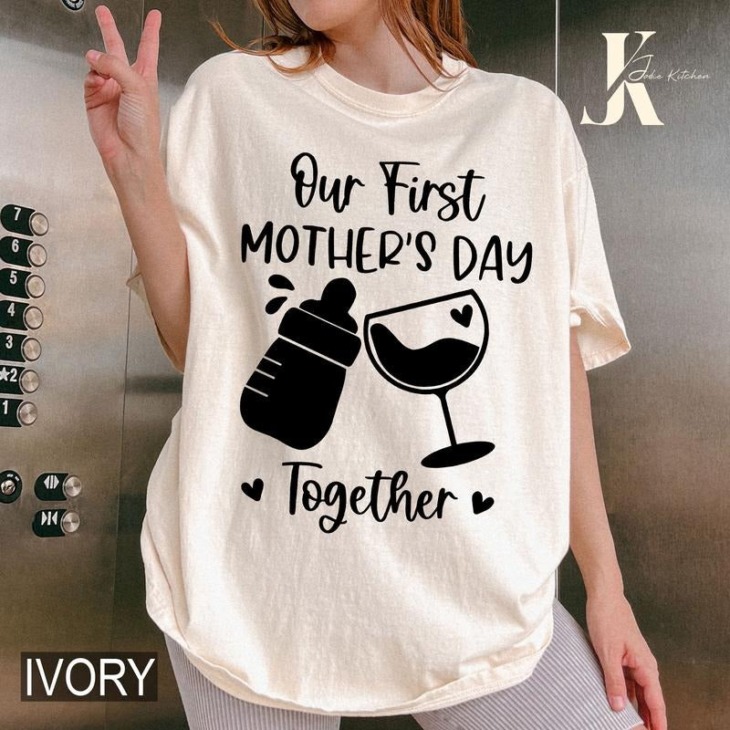 Our First Mother's Day Shirt, Mothers Day Matching Shirt, Mother's Day Mommy And Baby Outfit, Mother's Day Gift Hoodie,...