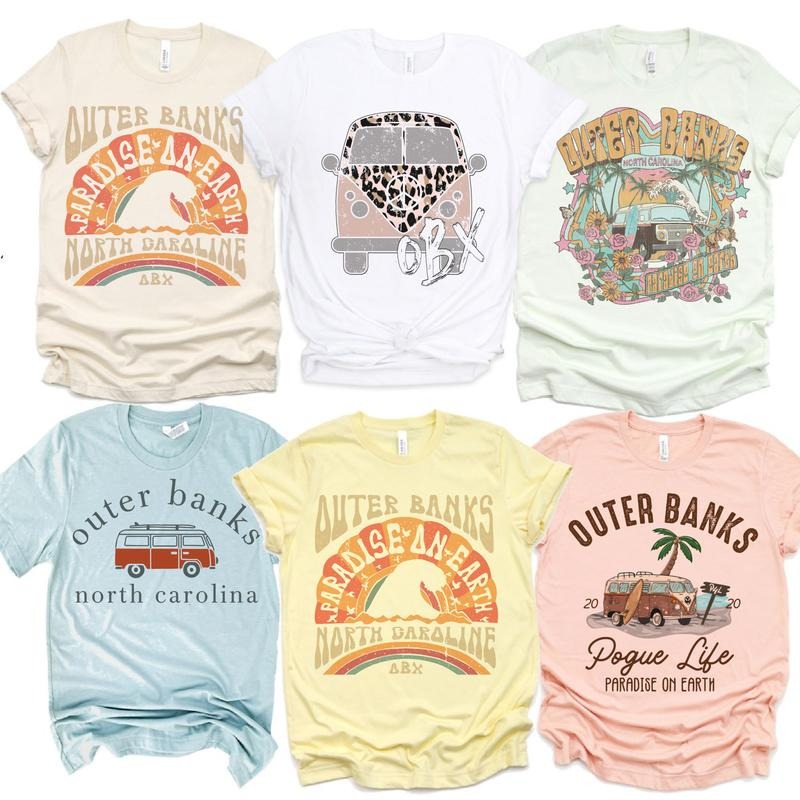 Outer Banks T-Shirt North Carolina Tshirt OBX NC Tee OBX Tourist Shirt Soft Print Tee Sublimation Print T-Shirt Oversized...