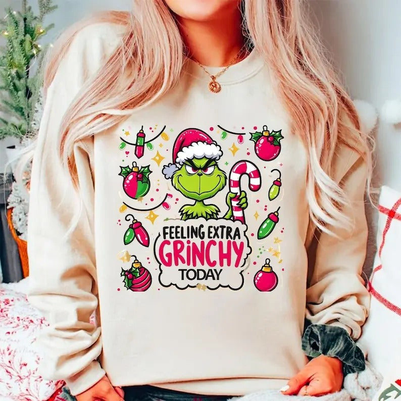 Oversized Christmas Hoodie, Grinc Christmas Hoodie, Retro Christmas Hoodie, Christmas Shirt Hoodie Sweatshirt