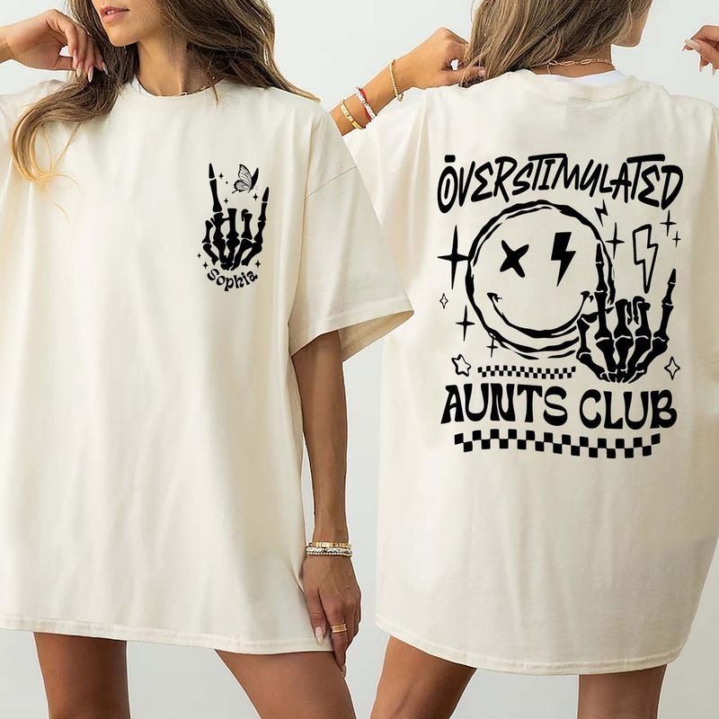 Overstimulated Aunts Club  Shirt,Auntie Shirt,Aunt Clubs,Mothers Day Shirt Hoodie, Sweatshirt | UrbanDripWear.com
