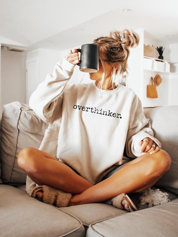 Overthinker Sweatshirt, Overthinker Crewneck, Trendy Anxiety Shirt For Women, Mental Health Matters Shirt, Self Love...