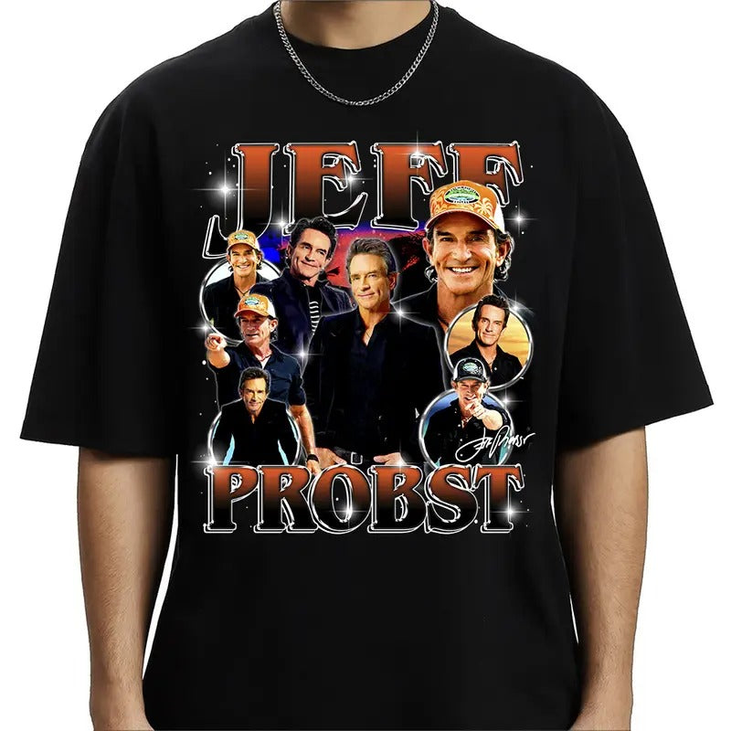 PA2394 - Vintage Jeff Probst Bootleg tee Unisex T-Shirt v2349 Hoodie Sweatshirt Tank top, Long Sleeve Cotton Menswear Day