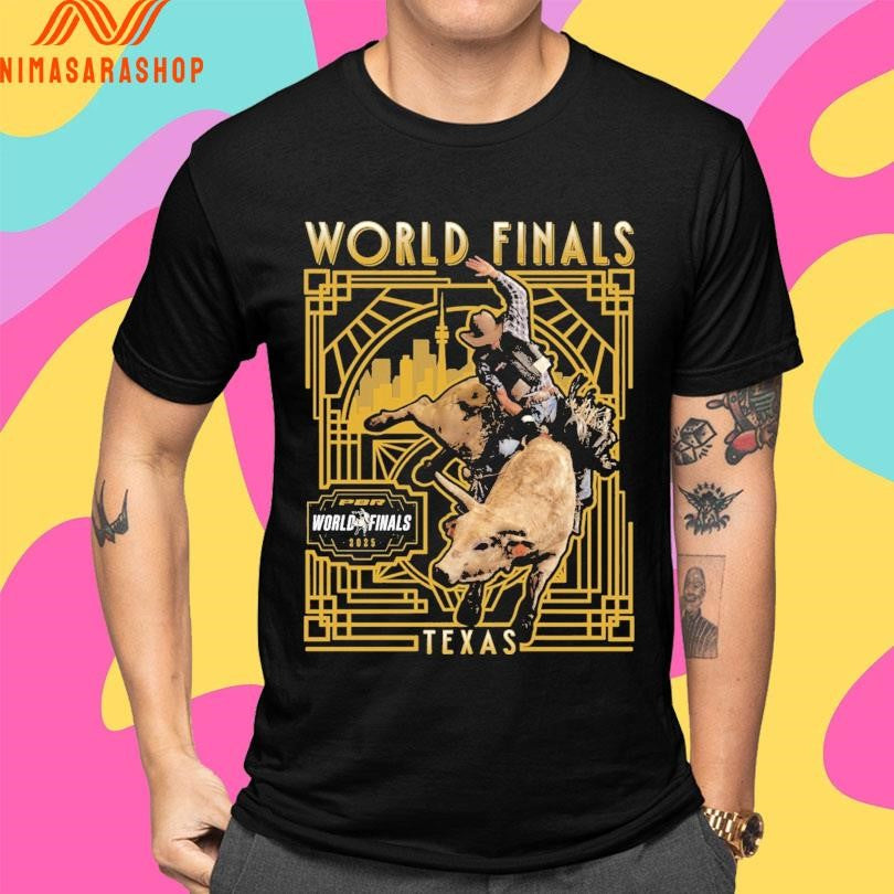 PBR World Finals 2025 Art Deco Bull Rider Texas Shirts