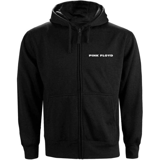 Pink Floyd Unisex Zipped Hoodie: Circle Logo (Back Print)