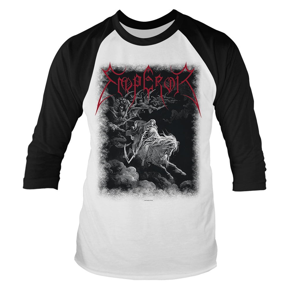 Emperor Unisex Raglan T-shirt: Rider (White/Black)