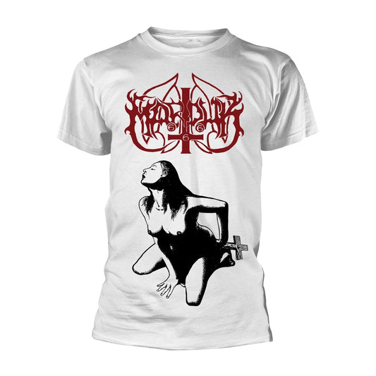 Marduk Unisex T-shirt: Fuck Me Jesus (White) (back print)