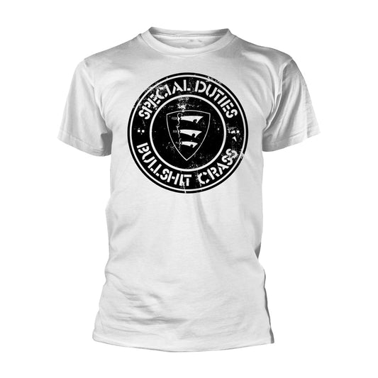 Special Duties Unisex T-shirt: Bullshit Crass (White)