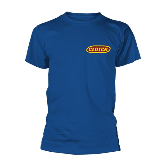 Clutch Unisex T-shirt: Classic Logo (Yellow/Blue)(back print)