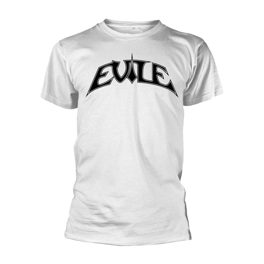 Evile Unisex T-shirt: Logo (Black Ts/White Print) Style001