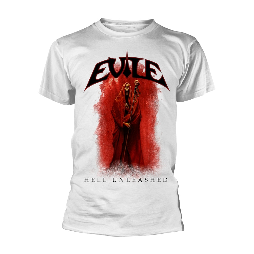 Evile Unisex T-shirt: Hell Unleashed (White) (back print)