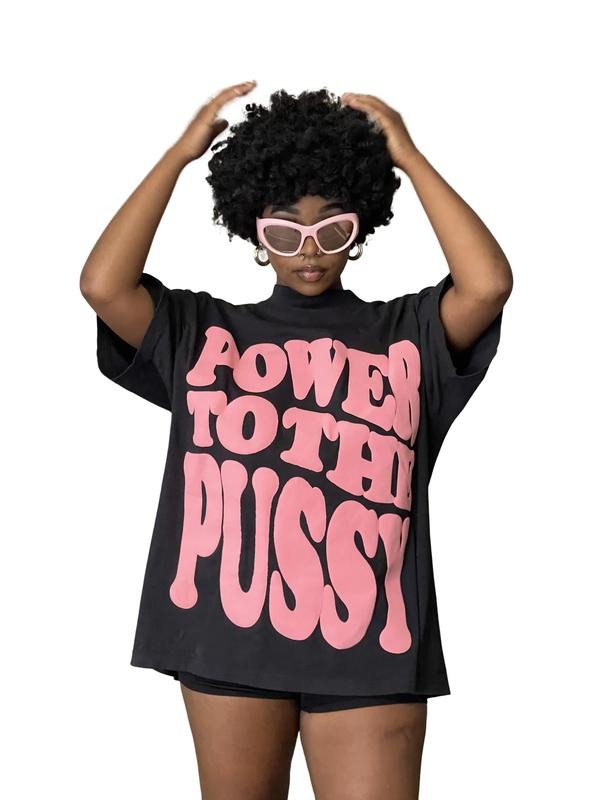 POWER TO THE P OVERSIZED T-SHIRT 100% Shrink-Free Cotton Hoodie, Sweatshirt | UrbanDripWear.com