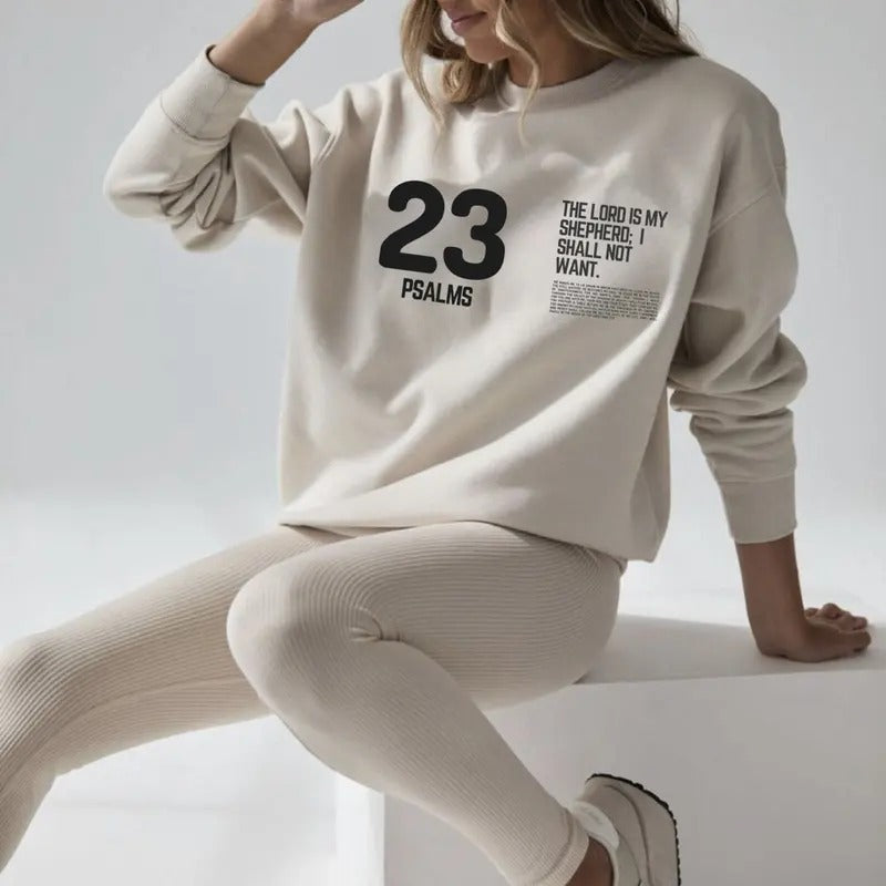 PSALMS 23 Sweatshirt | Cotton Unisex Sweatshirt | Christian Sweatshirt Womenswear Hoodie T-Shirts | UrbanDripWear.com