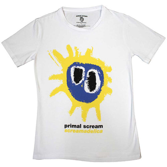 Primal Scream | Official Band Ladies T-Shirt | Screamadelica white