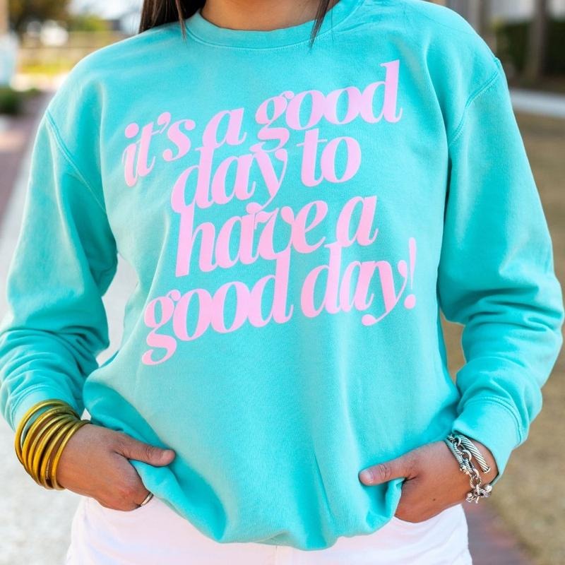 PUFF 'Good Day²' Lightweight Sweatshirt, 3D PUFF, Comfort Colors Bright T-Shirts, Hoodie | UrbanDripWear.com