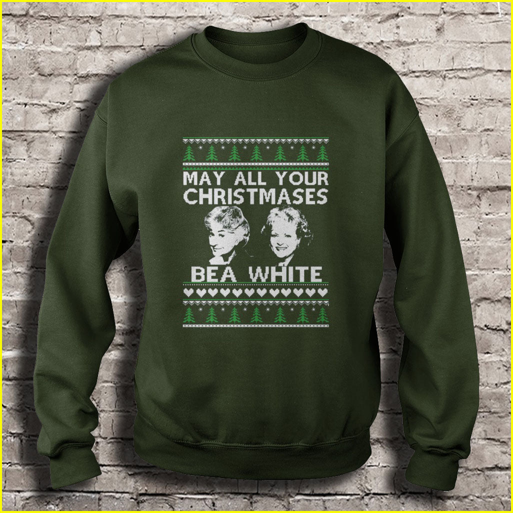 May all your Christmases Bea White Ugly Christmas Sweater