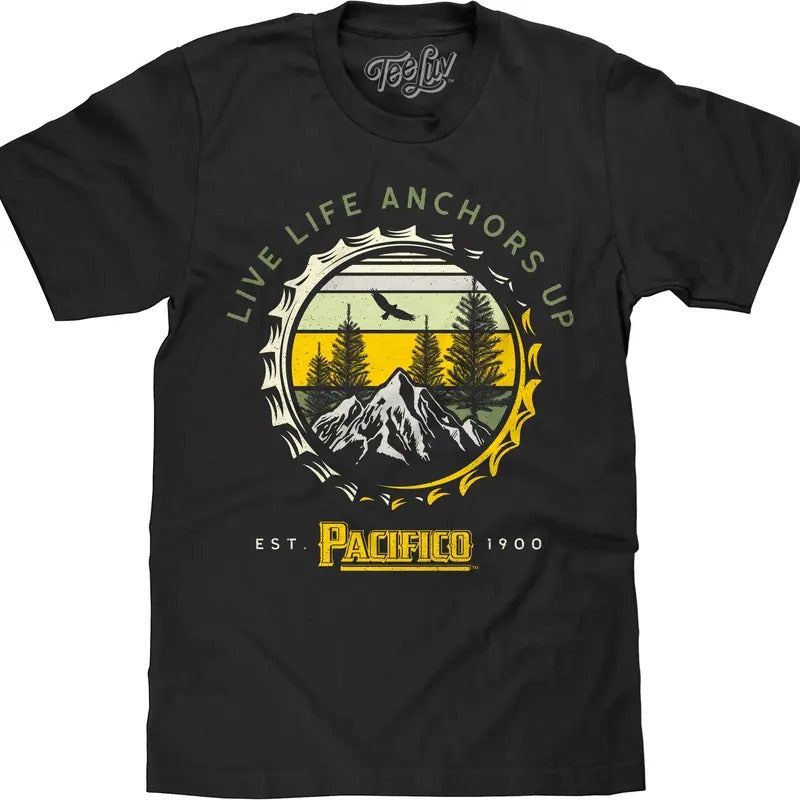 Pacifico Beer Live Life Anchors Up T-Shirt - Black Hoodie, Sweatshirt | UrbanDripWear.com