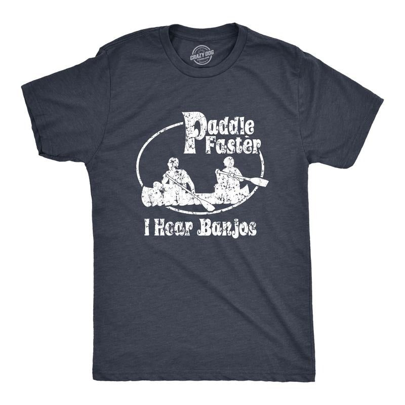 Paddle Faster I Hear Banjos Funny Vintage Movie T-Shirt Mens Funny T Shirts Cool Tees Soft Stylish Casual Menswear...