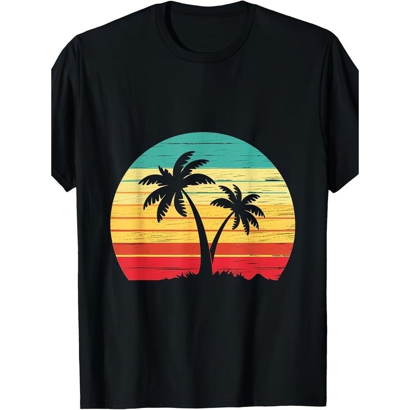 Palm Tree Sunset Tropical Beach Summer Vacation T-shirt Made in USA Hoodie, Sweatshirt | UrbanDripWear.com