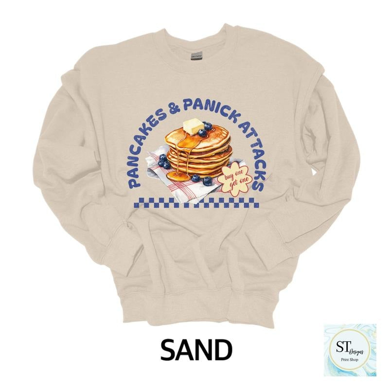 Pancakes and Panic Attacks Unisex T-Shirt or Sweatshirt Hoodie | UrbanDripWear.com