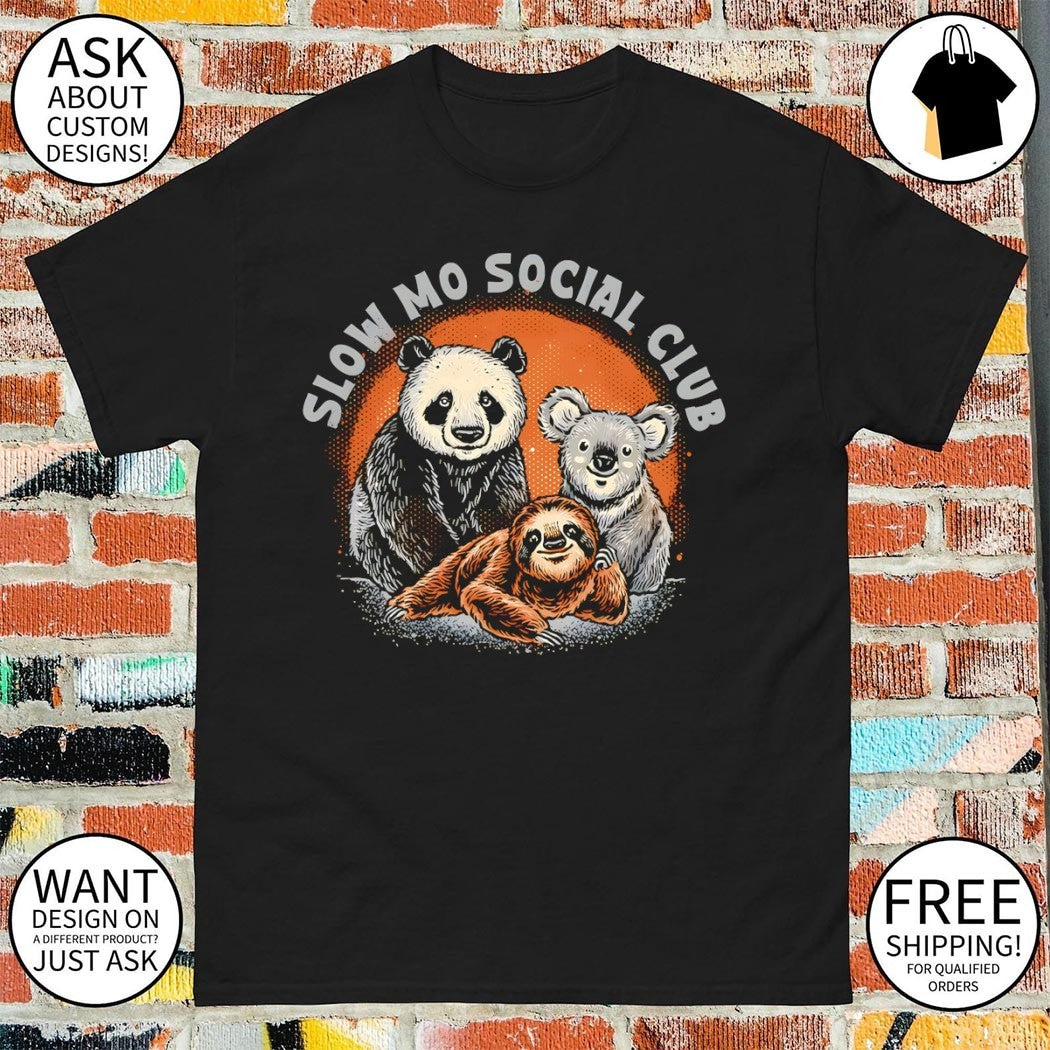 Panda koala and sloth Slow Mo Social Club shirt