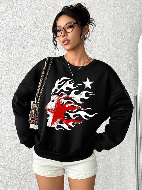 Paris Print Crew Neck Sweatshirt for Graduation, Casual Back to School, Loose-Fitting Teacher Clothing for Women, Ideal...