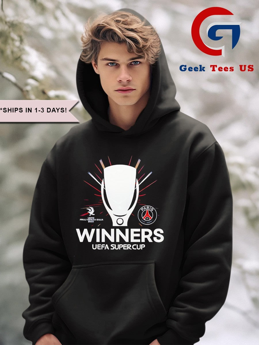 Paris Saint-Germain UEFA Super Cup Winners 2025 trophy shirt