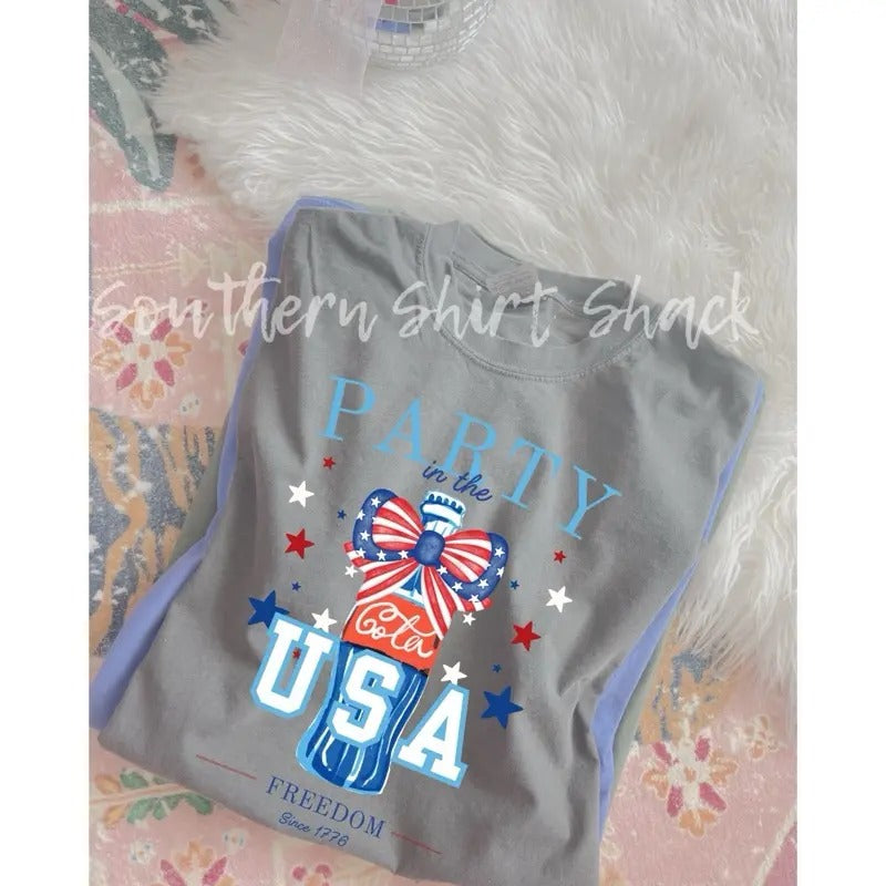 Party in the USA Cola T shirt  | granite comfort colors t shirt Hoodie, Sweatshirt | UrbanDripWear.com