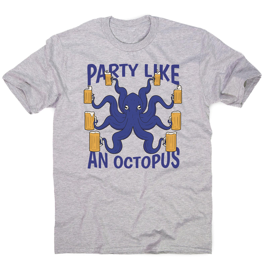 Party octopus beer men's t-shirt