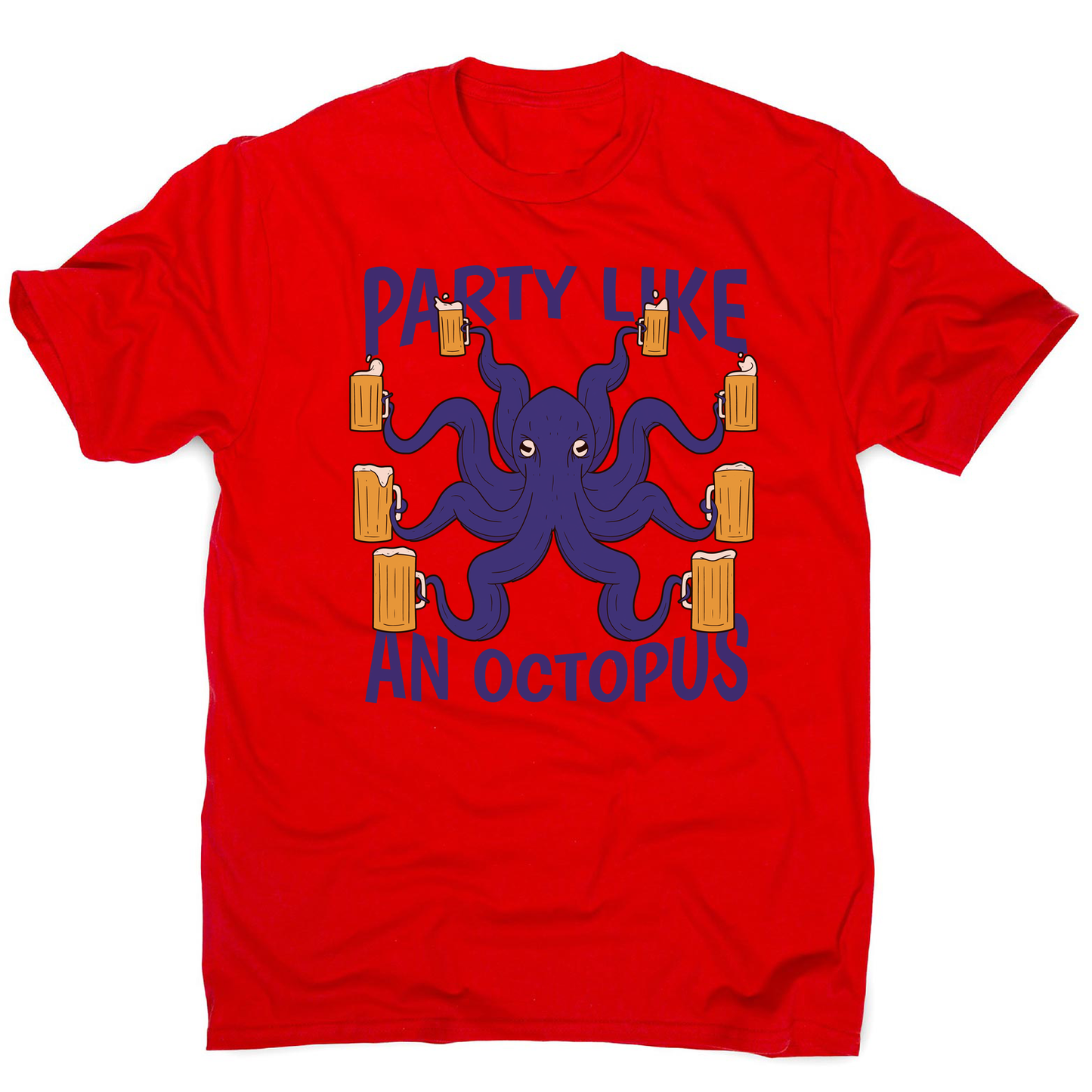 Party octopus beer men's t-shirt