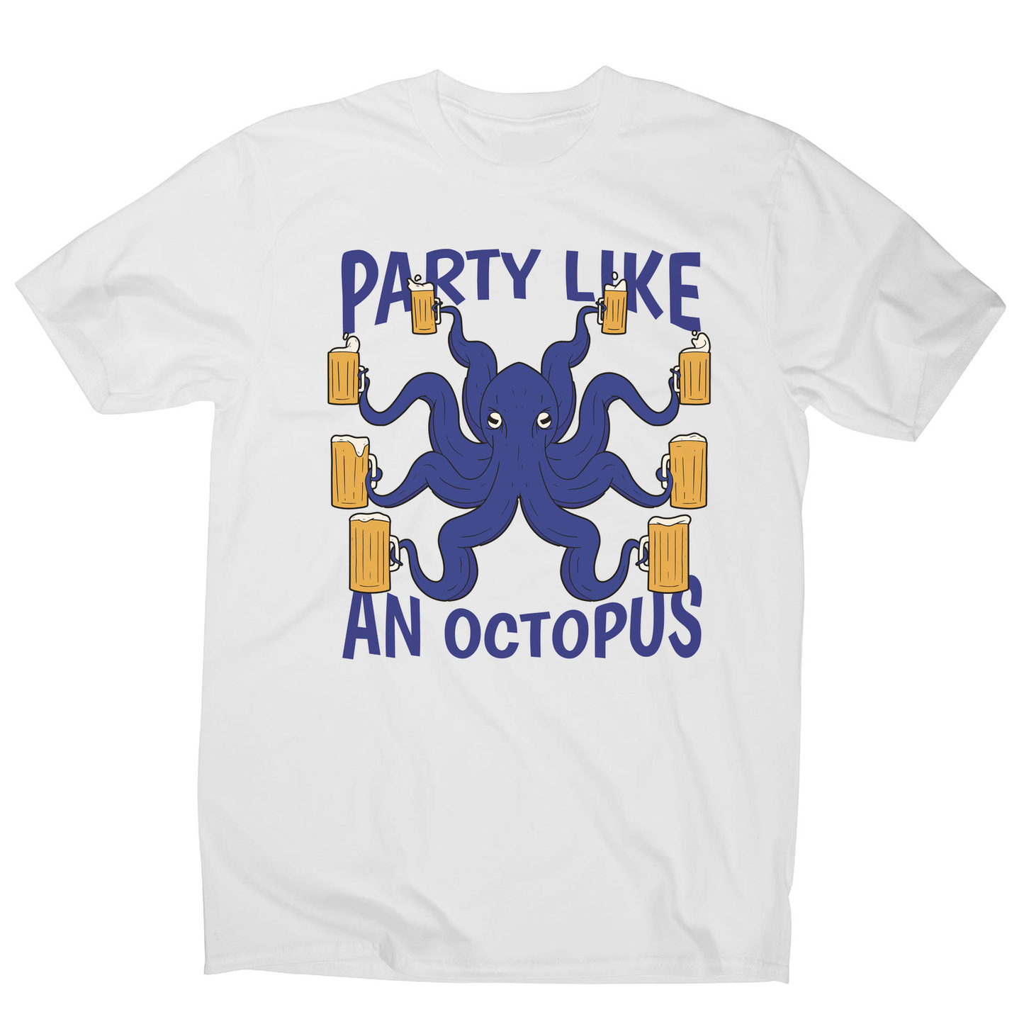 Party octopus beer men's t-shirt