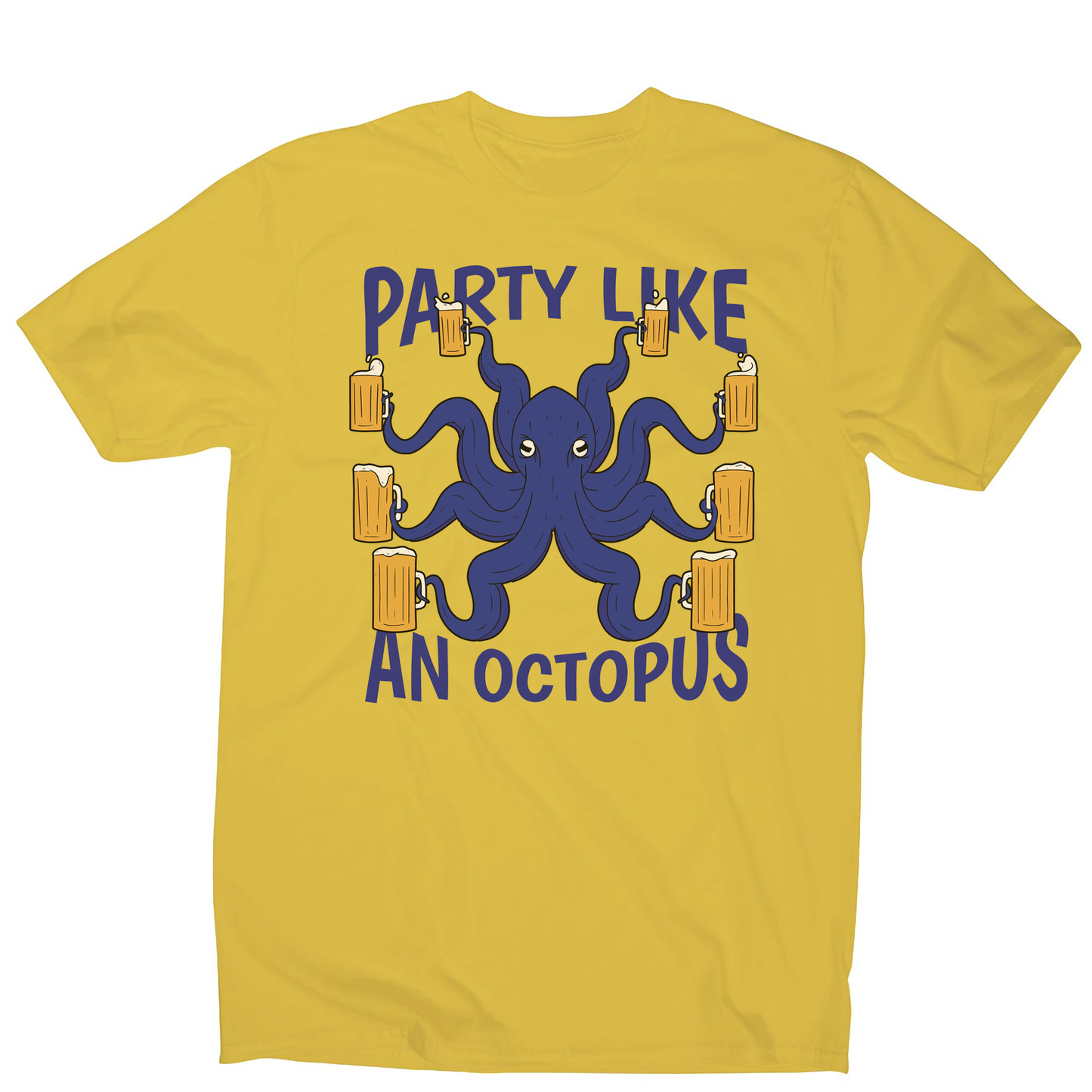 Party octopus beer men's t-shirt