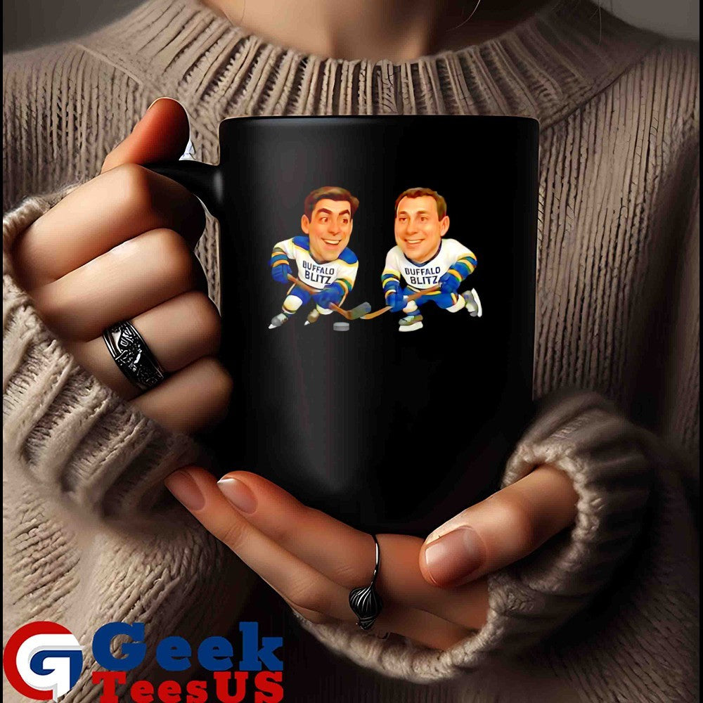 Pat Lafontaine and Alexander Mogilny Buffalo Blitz Hockey caricatures shirt