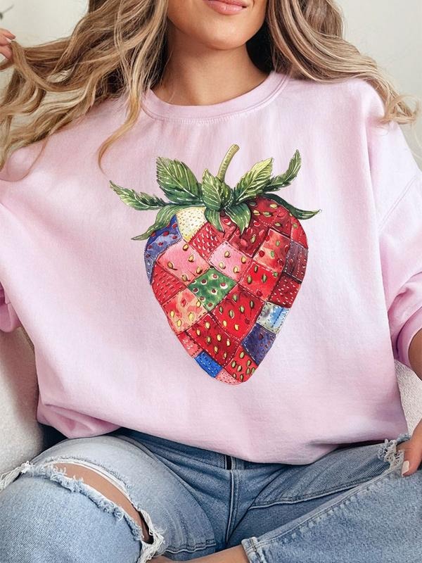 Patchwork Strawberry Unisex NuBlend Crew Sweatshirt T-Shirts, Hoodie | UrbanDripWear.com