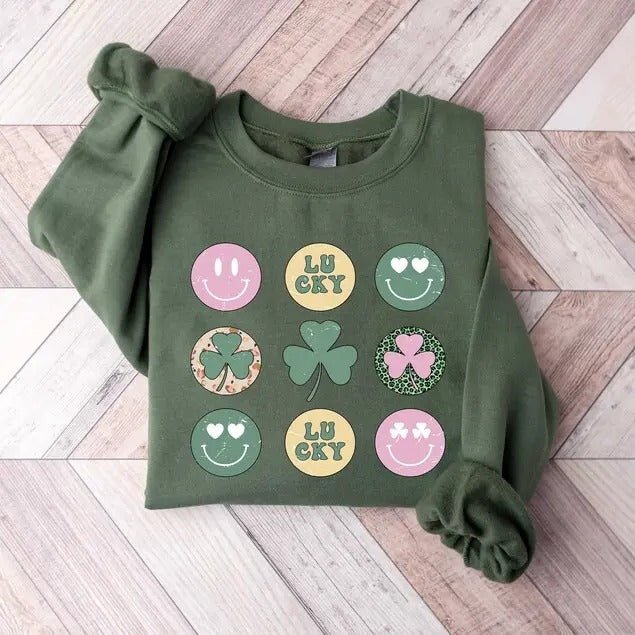Patrick Day Happy Face Hoodie and Sweater; T-shirt Sweatshirt | UrbanDripWear.com
