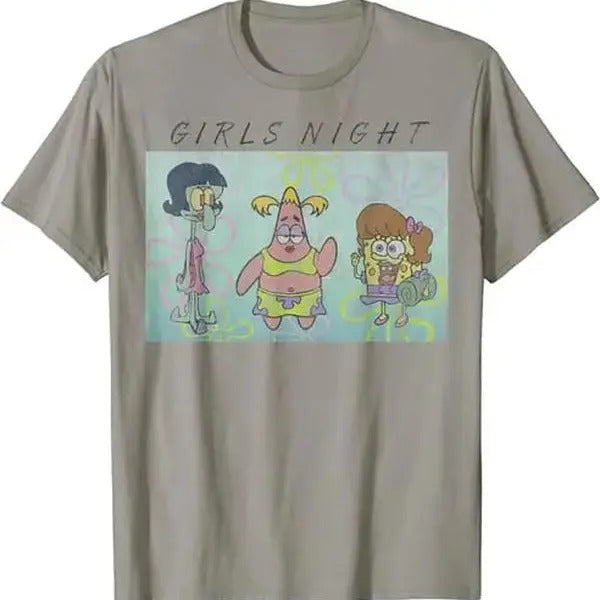 Patrick Squidward Girls Night T-Shirt Hoodie, Sweatshirt | UrbanDripWear.com