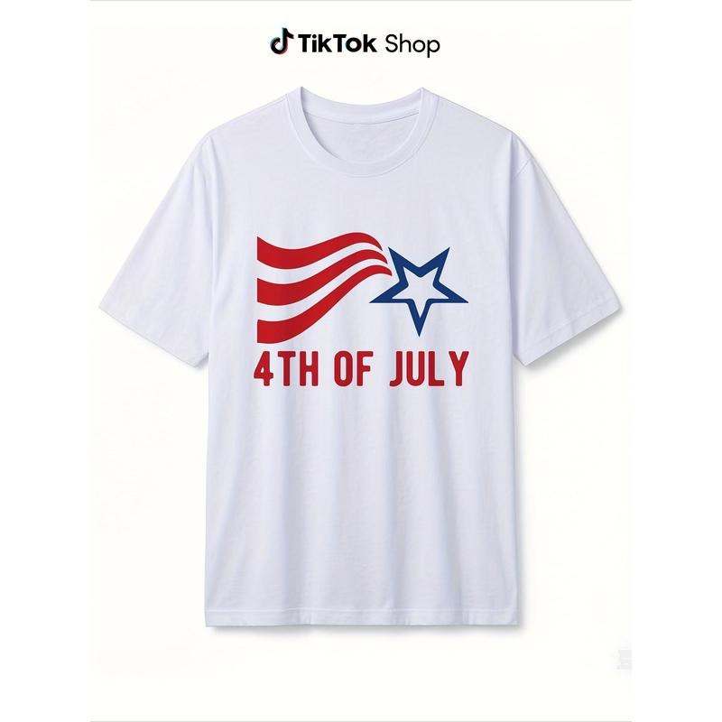Patriotic 4th of July American Flag Graphic T-Shirt