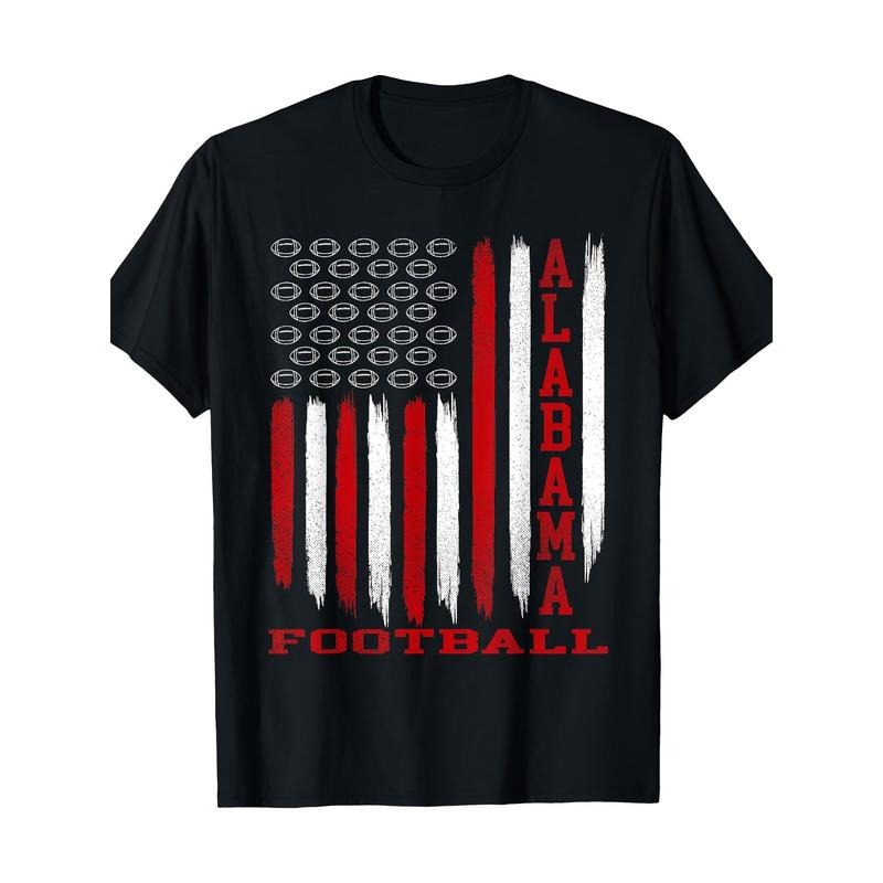 Patriotic American Flag Alabama Football Season Party T-shirt - 220g made in usa Hoodie, Sweatshirt | UrbanDripWear.com