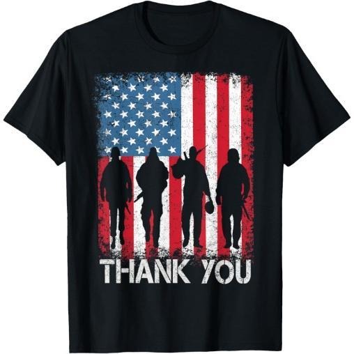 Patriotic American Flag Thank You For Men T-Shirt Made in USA Hoodie, Sweatshirt | UrbanDripWear.com