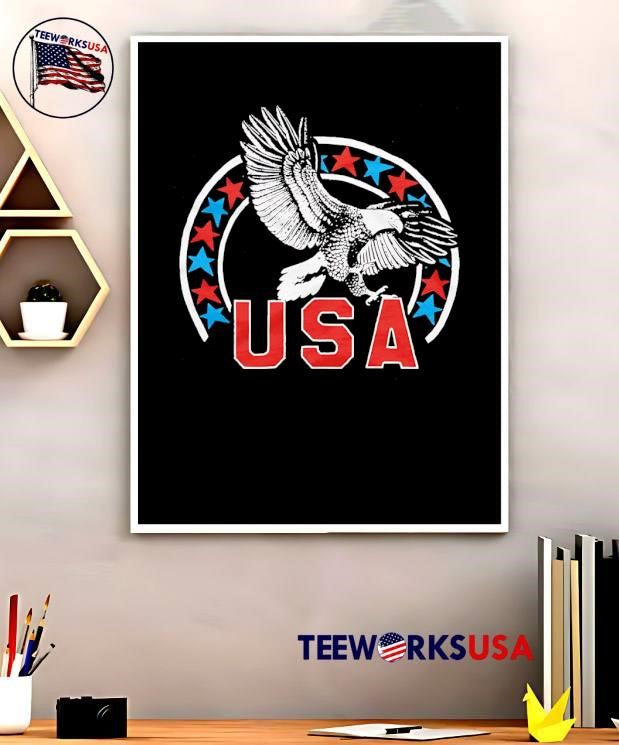 Patriotic Apparel Eagle Soaring USA Flag Stars Patriotic T-Shirt
