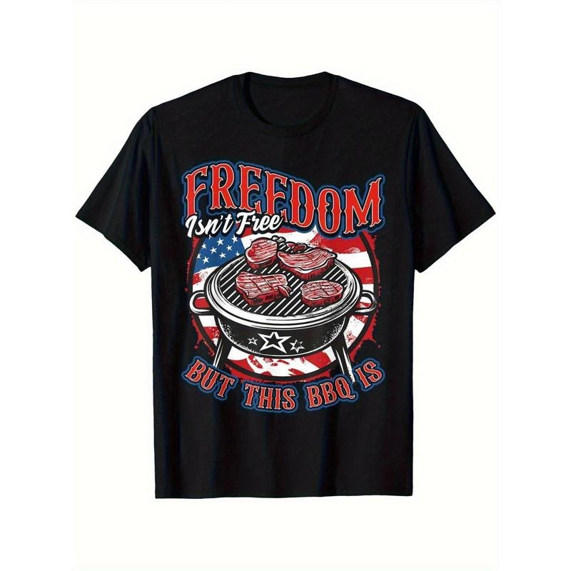 Patriotic BBQ Grill Graphic T-Shirt