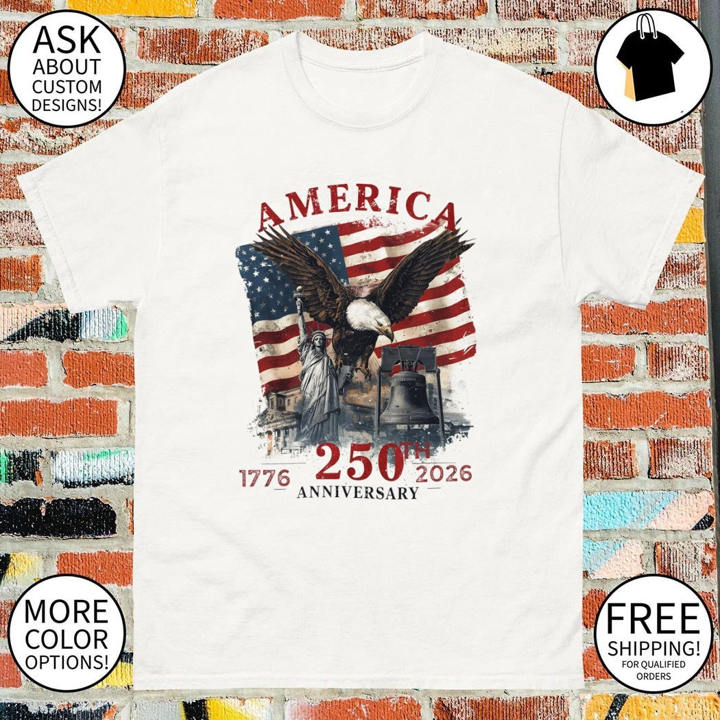 Patriotic Bald Eagle Veterans America 250th Anniversary 1776-2026 4th of July shirt