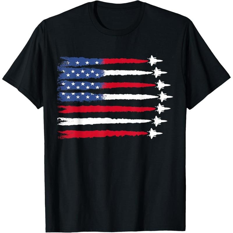 Patriotic Red White Blue USA Flag Fighter Jets 4th of July T-Shirt made in usa Hoodie, Sweatshirt | UrbanDripWear.com