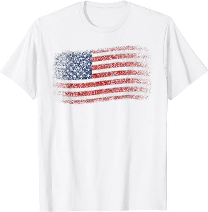 Patriotic Shirts For Men, American Flag 4th of July Vintage USA Flag T-Shirt Menswear Casual Cotton Fashion Top Hoodie,...