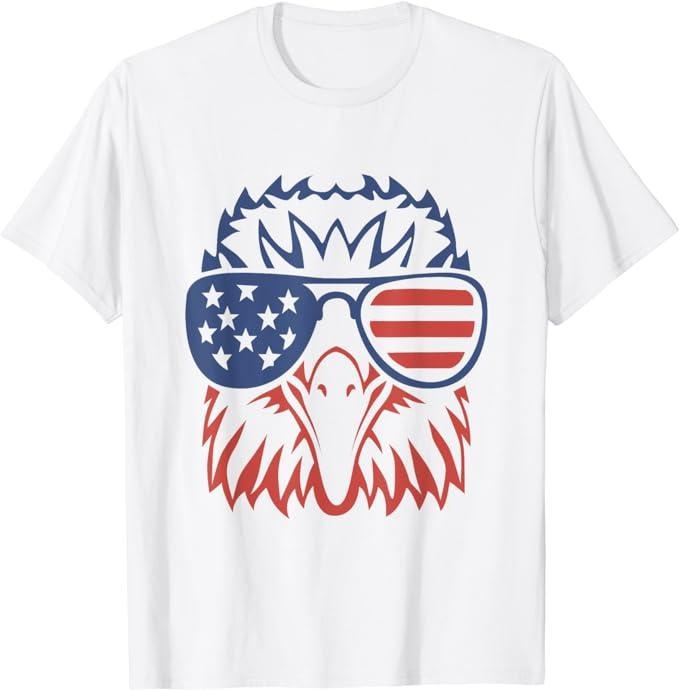 Patriotic Shirts For Men, Patriotic Eagle 4th of July USA American Flag T-Shirt Menswear Casual Cotton Top Basic Hoodie,...