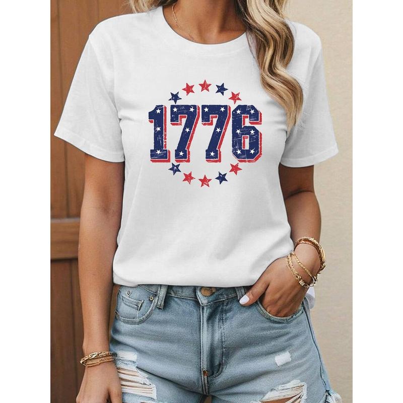 Patriotic T - Shirt with "1776" Emblem for American Independence Day Commemoration Hoodie, Sweatshirt | UrbanDripWear.com