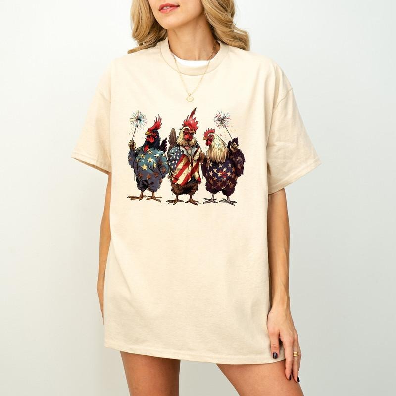 Patriotic USA Chicken Shirt, Retro American 4th Of July Shirt, Independence Day Design, Patriotic Shirt, Retro American...