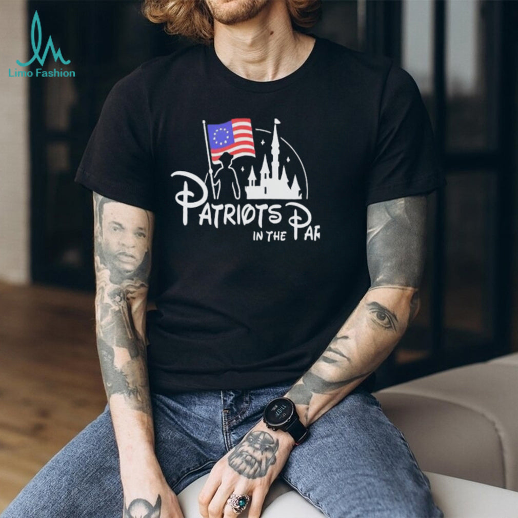 Patriots In The Park American Flag Castle Silhouette Patriotic T shirt